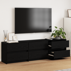 TV Jedinice 2 pcs Crni hrast 180 x 34 x 50 cm Konstruirano drvo