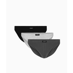 Mens cotton briefs ATLANTIC Mini 3Pack - black, gray melange, graphite