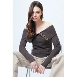 Trend Alacati Stili Ženska bluza Alc-X14673, Braon
