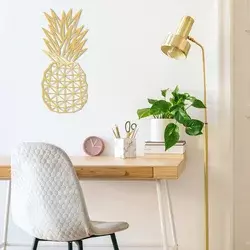 Wallity Zidna dekoracija Pineapple Metal Decor, Zlatne boje