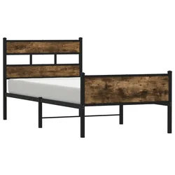 Vidaxl Posteljni okvir brez vzmetnice hrast 100x200 cm inženirski les