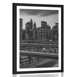Plakat s paspartujem hrupno velemesto v črnobeli varianti - 20x30 black