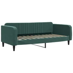 Vidaxl Raztegljiva postelja temno zelena 90x200 cm žamet