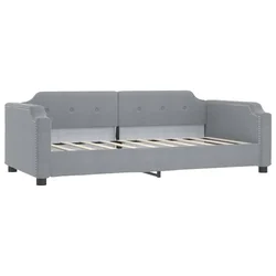 Vidaxl Raztegljiva postelja svetlo siva 90x190 cm blago