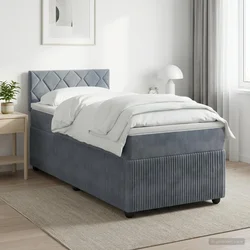 Boxspring krevet s madracem Tamnosiva 80 x 200 cm Baršun Plava