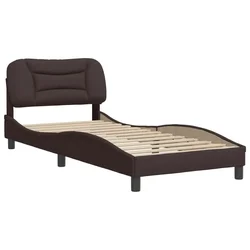 Vidaxl Posteljni okvir brez vzmetnice Hvar temno rjav 90x200 cm blago