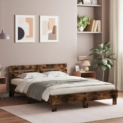 Okvir za krevet s uzglavljem i LED boja hrasta 140x200 cm