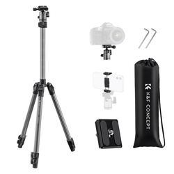 K&F 66 /168cm Camera Tripod,Lightweight and Compact Aluminum Super Portable DSLR Tripod