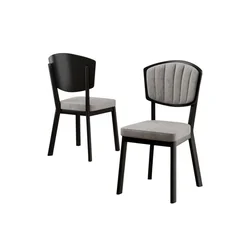 Hanah Home set trpezarijskih stolica Nape 6 kom, siva tkanina Babyface, crne metalne noge