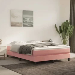 Madrac s džepičastim oprugama srednje tvrdoće rozi 140x190x20 cm baršunasti