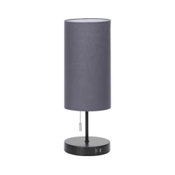 Aigostar - Stona lampa sa USB portom 1xE27/40W/230V crna