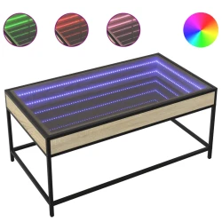 Stolić s beskonačnim LED svjetlima boja hrasta 90x50x41 cm
