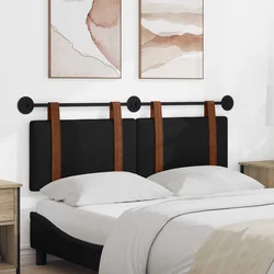 vidaXL Visoki naslon za glavo Črna 140 x 40 cm Konstruiran les