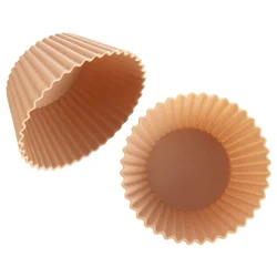 Northix Silikonski modelčki za mafine, bež, 5,5 cm, komplet 12 kosov