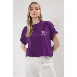 Trendyol Milla Ženska majica TWOSS25TS00146, Ljubičasta
