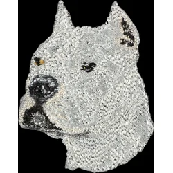 shumee Ameriški pitbul terier, pitbul, ameriški pitbul terier, pitbul, apbt - našitek v obliki psa, vezeni našitek, edinstvena dekoracija nahrbtnika znamke Art-Dog
