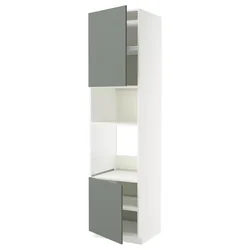 METOD Visoki element za ugradne uređaje, bela/Nickebo mat sivozelena, 60x60x240 cm