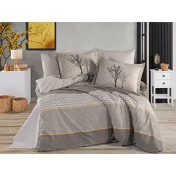 Tanya - Brown Brown Poplin Double Quilt Cover Set