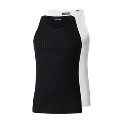 JACK & JONES Majica JWHACAPULCO črna/bela