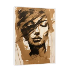 Canvas Slika na platnu Dama sa suptilnim pogledom, Sa ramom, 45 x 60 cm, Beli