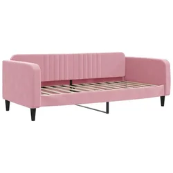 Vidaxl Raztegljiva postelja roza 90x200 cm žamet