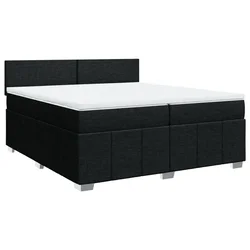 Vidaxl Box spring postelja z vzmetnico črn 200x200 cm blago