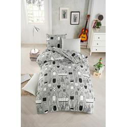 Hanah home Komplet posteljine Cactus, 160x220cm, Siva