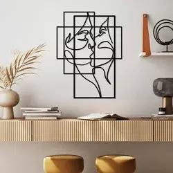 Wallity Zidna dekoracija Love-L, 70x52cm, Crna