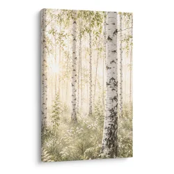 Slika nežen gozd belih brez - 30x40