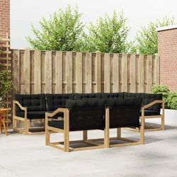 Set vanjskih sofa s jastukom 7 pcs Bijela i crna