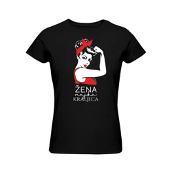 Ženska majica Žena majka kraljica cs3336, Crna
