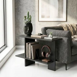 Hanah Home pomoćni sto Essenziale, 80 cm, crni
