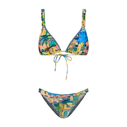 Shiwi Bikini modra/temno rumena/zelena/korala