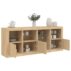 Komoda s LED svjetlima boja hrasta sonome 164 x 37 x 67 cm