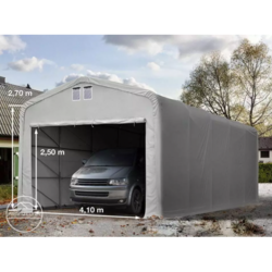 Garažni šotor 5x10 z vrati 4,1x2,5 m - PVC 550 g/m2
