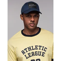 Ombre Mens baseball cap with large patch - navy blue