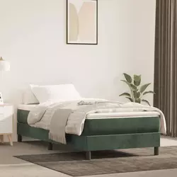 Madrac s oprugama srednje tvrdoće tamnozeleni 100x200x20 cm baršunasti