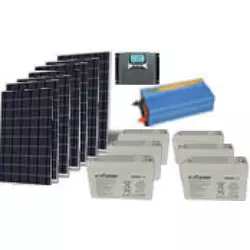 8. svakodnevni celogodisnji Hibrid komplet 24V/230V 1820w solarnih panela 4x200Ah baterija