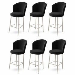 HANAH HOME Set 6 barskih stolica Alte Black Chrome
