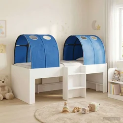 Krevet s Tunnels 4 pcs Bijela i plava Konstruirano drvo