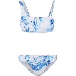 Womens Asymmetrical Ocean White Bikini Tank Top