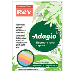 Karton za kopiranje u boji Rey Adagio - Mix, A4, 160 g/m2, 100 listova