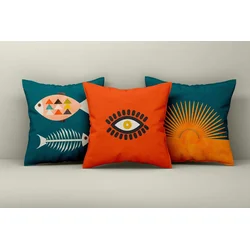 Aberto Design Set dekorativnih jastučnica Asr_plw25-12, 43x43 cm, 3 komada, Šarena