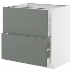 METOD / MAXIMERA Pod.element, 2fronta/2vis.fioke, bela/Nickebo mat sivozelena, 80x60 cm