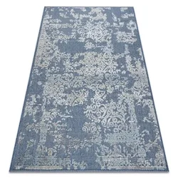 eoshop Preproga Strukturna SOLE D3811 Ornament - ravna vez modra/bež ( - Velikost: 140x190 cm)