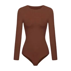 cfab Bodi Crew Neck Longsleeve Bodysuit rjava