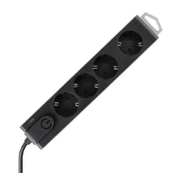 HOME Produžni kabal sa zaštitom NVT 4K-3/BK, 4 utičnice, 1.5mm2, 3m