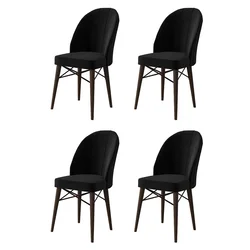 Hanah Home Set stolica Ritim, 44x96x42 cm, 4 komada, Braon-crne