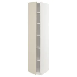 METOD Visoki element s policama, bela/Havstorp bež, 40x60x200 cm