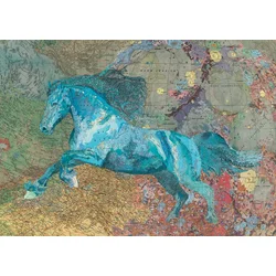 Heye - Puzzle Umetniški zemljevid: Konj - 2 000 kosov